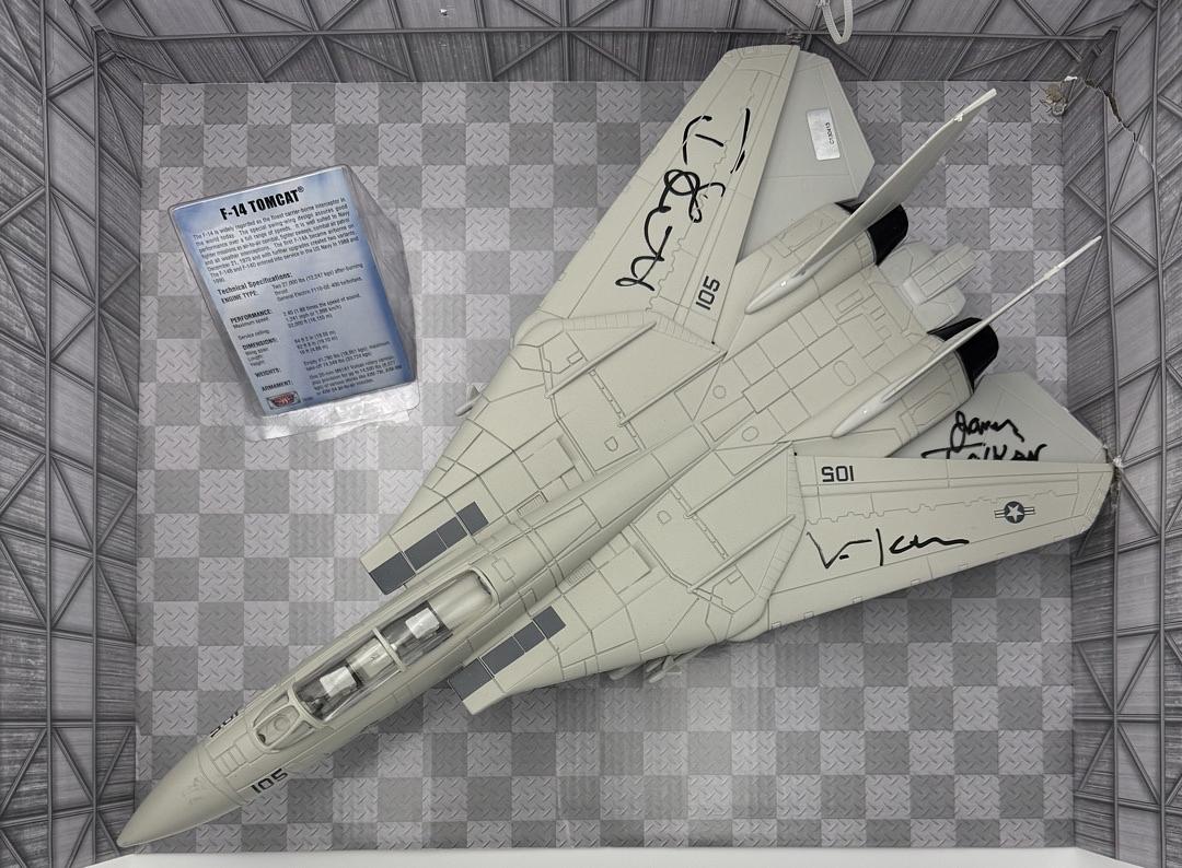 Val Kilmer, Tom Skerritt, James Tolkan Signed F-14 Tomcat Aircraft Replica - Celebrity Authentics